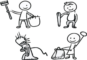 stick man different activities