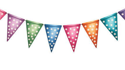 Obraz premium Polka Dot Party Bunting on Transparent Background