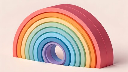 Obraz premium Pastel Rainbow Stacking Toy
