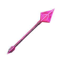 Futuristic Arrow with Digital Accents in Neon Fuchs Isolated on Transparent Background