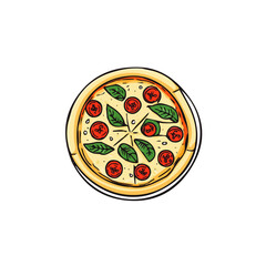 My Simple flat 2D icon pizza isolated on transparent background, vector, flat design, animation design, simple flat 2D icon, minimalist design, clipart