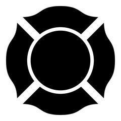 Firefighter cross Malta emblem fire fighter dept icon black color vector illustration image flat style