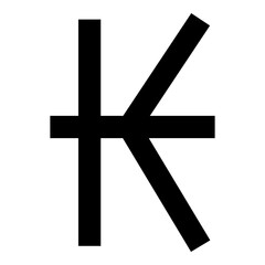 Obraz premium Symbol of Kip sign currency money icon black color vector illustration image flat style