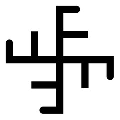 Sun crest symbol sign slavic pagan icon black color vector illustration image flat style