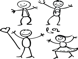 stick man different activities