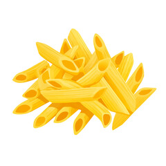 My Simple flat 2D icon penne pasta isolated on transparent background, vector, flat design, animation design, simple flat 2D icon, minimalist design, clipart