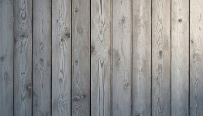 Obraz premium Vertical gray weathered wooden planks texture. Rustic wood background, timber wall surface with aged natural details. Old wooden paneling structure of barn fence exterior building design.