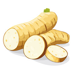 My Simple flat 2D icon sliced horseradish isolated on transparent background, vector, flat design, animation design, simple flat 2D icon, minimalist design, clipart
