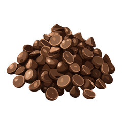 My Simple flat 2D icon chocolate chips bunch isolated on transparent background, vector, flat design, animation design, simple flat 2D icon, minimalist design, clipart