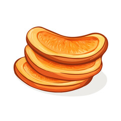 My Simple flat 2D icon apricot dry slices isolated on transparent background, vector, flat design, animation design, simple flat 2D icon, minimalist design, clipart