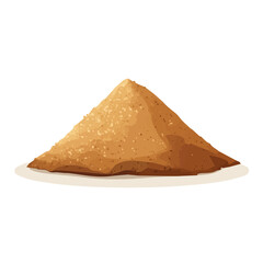 My very Simple flat 2D icon, brown sugar mound isolated on a white background, vector, flat design, animation design, simple flat 2D icon, minimalist design, vector design, eps