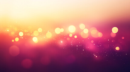 A dreamy bokeh background with warm sunset hues and soft lights.