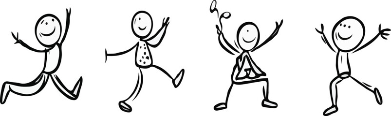 stick man different activities