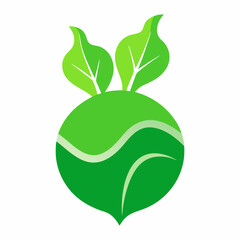 Kohlrabi icon on white background