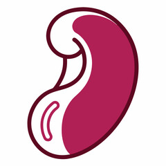 Naklejka premium Kidney Bean outline icon on white background