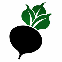 Kohlrabi silhouette icon on white background