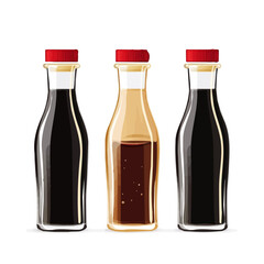 My very Simple flat 2D icon, soy sauce bottles set isolated on a white background, vector, flat design, animation design, simple flat 2D icon, minimalist design, vector design, eps