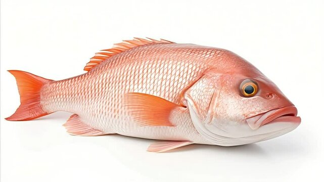 Fresh red snapper fish on white background