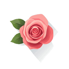 My very Simple flat 2D icon, rose flower isolated on a white background, vector, flat design, animation design, simple flat 2D icon, minimalist design, vector design, eps