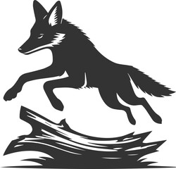 Vector jackal drawing animal silhouette