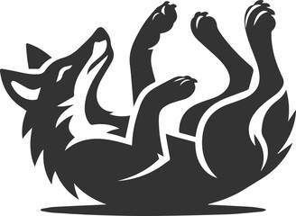 Vector jackal drawing animal silhouette