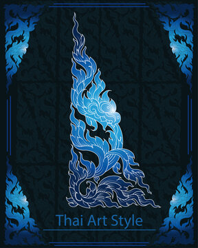 kanok Thai traditional art pattern background vector seamless EP2