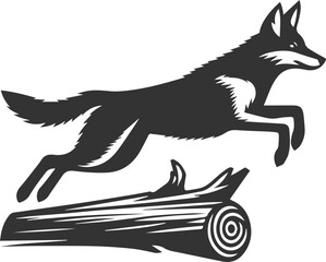 Vector jackal drawing animal silhouette