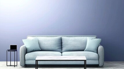 Blue Sofa with Modern Living Room.