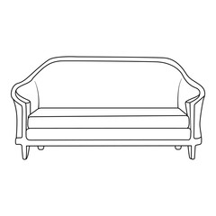 cabriole sofa, Minimalist Line art outline drawing