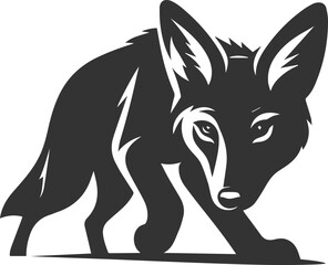 Vector jackal drawing animal silhouette