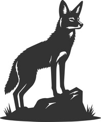 Vector jackal drawing animal silhouette