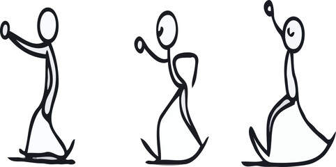 stick man different activities