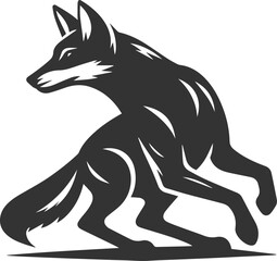 Vector jackal drawing animal silhouette
