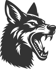 Vector jackal drawing animal silhouette
