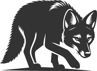Vector jackal drawing animal silhouette