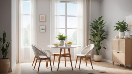 Bright, airy dining room with natural light