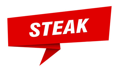 steak banner. steak speech bubble, label, sticker, sign template