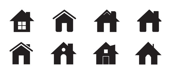 Fototapeta premium House icons set. Home icon collection. Simple house or home icon set. Web home icon for apps and websites. set of home icons isolated on white background. vector illustration.