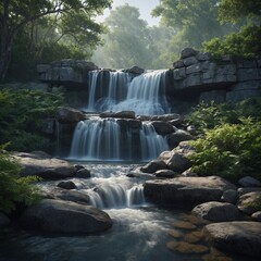 Fototapeta premium waterfall in the woods