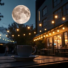 Night Cafe Moonlit Terrace