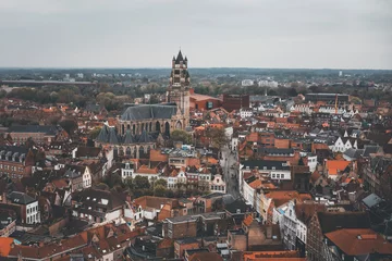 Fotobehang Brugge view of the old town of brugge from the belfort tower  © Francesca Emer