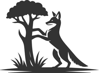 Vector jackal drawing animal silhouette