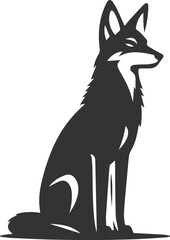 Vector jackal drawing animal silhouette