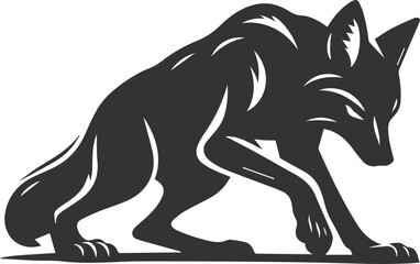 Vector jackal drawing animal silhouette