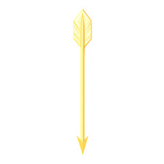 Minimalistic Arrow with Soft Gradients in Pastel Yellow Isolated on Transparent Background