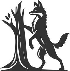Vector jackal drawing animal silhouette