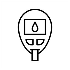 Glucometer Icon Symbol isolated wh kground. vector illustration. color editable.
