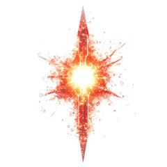 A Glowing Plasma Core Arrow with Supernova Textures Isolated on Transparent Background