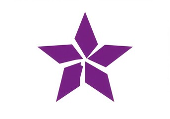 Obraz premium Purple star shape with geometric design on plain background
