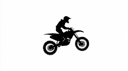 Obraz premium Motocross rider performing a jump against a clean white background during a competition in a dirt track setting